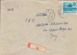 48471- HELICOPTER, STAMPS ON REGISTERED COVER, 1968, ROMANIA - Briefe U. Dokumente