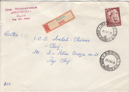 48473- CONSTRUCTIONS WORKER, STAMPS ON REGISTERED COVER, 1968, ROMANIA - Briefe U. Dokumente