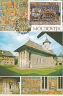 48498- MOLDOVITA MONASTERY, DETAIL, MURAL, ARCHITECTURE, MAXIMUM CARD, 1971, ROMANIA - Abbeys & Monasteries