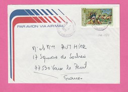 ENVELOPPE NOUVELLE CALEDONIE PAR AVION - TIMBRE PA  N° 164  - OBLITERATION NOUMEA SUD - Storia Postale