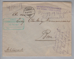 Schweiz Soldatenmarken 1907-10-22 Brugg Unteroffiziersschule Brief Ans Oberkriegskommissariat Bern - Dokumente