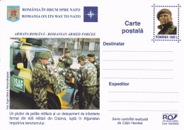 BV2423 ROMANIAN ARMED FORCES, AGAINST TERRORISM IN AFGHANISTAN , POSTAL STATIONARY, 2002 , ROMANIA - Postwaardestukken