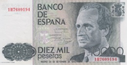 (B0022) SPAIN, 1985 (1987). 10000 Pesetas. P-161. UNC - [ 4] 1975-…: Juan Carlos I.