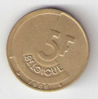 Pièce Belgique. 5 Frs. 1986 - 5 Francs