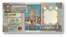 LIBYA - 1/4 Dinar - ( 2002 ) - P 62 - Unc. - Sign. 4 - Serie 5 - 2 Scans - Libië