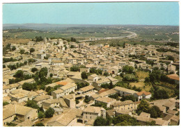 CPM 30  GALLARGUES LE MONTUEUX    VUE AERIENNE VILLAGE     AU FOND L AUTOROUTE DU LANGUEDOC - Gallargues-le-Montueux