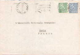 FINLANDE ENVELOPPE POUR L ASSEMBLEE NATIONALE A PARIS LE 13 DECEMBRE 1954 - Covers & Documents