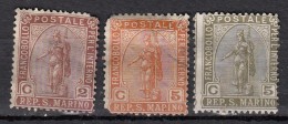 Statue De La Liberté à San Marin  3 Valeurs - Used Stamps