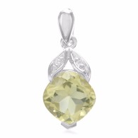 Pendente In Argento 925 Sterling Con Citrino Limone - Anhänger