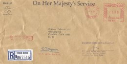 Hong Kong 1996 Causeway Bay Pitney Bowes-GB “6900” PBE0161 Meter Franking Official OHMS Barcoded Registered Cover - Lettres & Documents