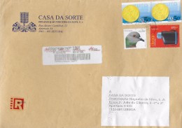 TIMBRES - STAMPS - LETTRE RECOMMANDÉ - PORTUGAL - TIMBRES DIVERS - (EURO, OISEAU ET AUTRE) - Cartas & Documentos