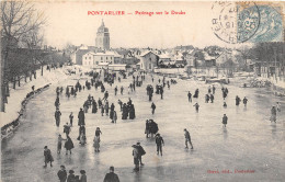 25-PONTARLIER- PATINAGE SUR LE DOUBS - Pontarlier