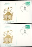 DDR PP18 B2/008 2 Privat-Postkarten FARBVARIATIONEN Kirche Schmiedeberg Sost.1988  NGK 10,00 € - Private Postcards - Used