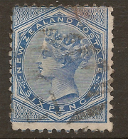 NZ 1874 6d Blue FSF QV P12x11.5 SG 183 U #UK323 - Oblitérés