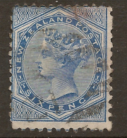 NZ 1874 6d Blue FSF QV P12x11.5 SG 183 U #UK323 - Usati