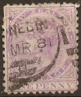 NZ 1874 1d Lilac FSF QV P12x11.5 SG 180 U #UK312 - Usados