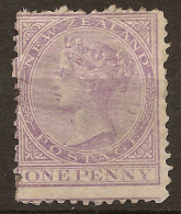 NZ 1874 1d Lilac FSF QV P12.5 SG 152 HM #UK311 - Unused Stamps
