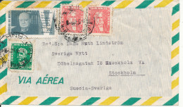 Brazil Air Mail Cover Sent To Sweden - Luchtpost