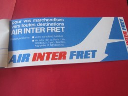 BILLET EMBARQUEMENT AVION AIR INTER TITRE DE TRANSPORT BILLET  PARIS W / MARSEILLE AEROPORT AIRPORT 1970 - Europe