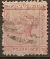 NZ 1874 4d Maroon FSF QV P12.5 SG 155 U #UK316 - Used Stamps