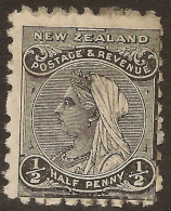 NZ 1882 1/2d QV P10 SSF SG 217 HM #UM154 - Unused Stamps