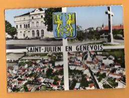 74 Saint Julien En Genevois Carte Multivues Avec Blason De Ville  ( Tres Leger Pli Voir Scans ) - Saint-Julien-en-Genevois