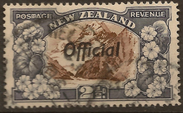 NZ 1936 2 1/2d Mt Cook Official SG O124a U #UK214 - Dienstmarken