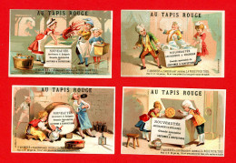 Paris, Au Tapis Rouge, Lot De 4 Chromos Lith. Bognard BOG3-14, Personnages 17ème, Emplacement Pour Publicités - Sonstige & Ohne Zuordnung