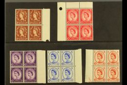 1958-61 NHM BLOCKS OF 4 An Attractive Group Of Graphite Lined Issues, 2d To 4½d (SG 590/94) As Never... - Other & Unclassified