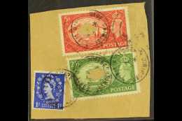 1951 2s6d & 5s Festival High Values, SG 509/10, Used On Piece Tied By "Grimsby" Cds's, Each With The Type P... - Ohne Zuordnung