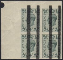 1938 4d Grey-green IMPERF Block Of Four, SG 468a, Overprinted With Post Office Training Bars, Never Hinged Mint.... - Non Classés