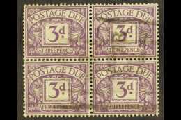 POSTAGE DUES 1924-31 3d Dull Violet, Printed On EXPERIMENTAL PAPER, SG D14b, Block Of Four, Good Used. For More... - Unclassified