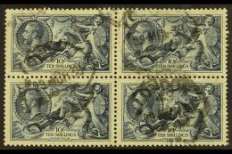 1934 10s Indigo Re-engraved Seahorse, SG 452, Good Used BLOCK OF FOUR. (4 Stamps) For More Images, Please Visit... - Ohne Zuordnung