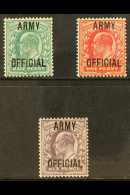 OFFICIALS 1902 ½d, 1d And 6d "ARMY OFFICIAL" Ovpts, SG O48/50, Very Fine And Fresh Mint. (3 Stamps) For... - Unclassified