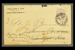 THOMAS COOKE PERFIN 1d Lilac On 1900 Printed Envelope Redirected To Twickenham, Includes Charming Printed Letter... - Otros & Sin Clasificación