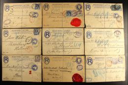 REGISTERED ENVELOPES An 1886-1902 Used Assembly Of QV Registered Envelopes, Mostly Size G Or Size F, With One Size... - Other & Unclassified