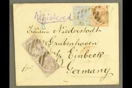 1882 REGISTERED COVER TO GERMANY Bearing 1881 1s Orange-brown Plate 14, SG 163, Plus 2½d Blue Plate 22 And... - Other & Unclassified