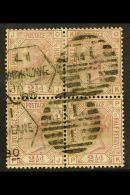 1873-80 2½d Rosy Mauve Wmk Orb Plate 15, SG 141, Used BLOCK Of 4, Light Horizontal Wrinkle, Good Centering.... - Andere & Zonder Classificatie