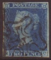 1841 2d Blue With NUMBER "12" IN MALTESE CROSS Pmk, SG 14f, Fine With 4 Small To Good Neat Margins & Lovely... - Otros & Sin Clasificación