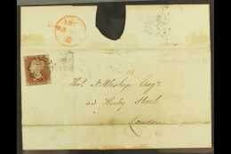 1841 (27 June) Cover From Leicester To London Bearing A Superb 1841 1d Red-brown From 'black' Plate 9, SG.7, Tied... - Otros & Sin Clasificación