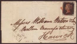 1840 Cover (26 Sept) From London To Hawick Bearing 1d Black, SG 2, 'CF' Plate 4 With 4 Good Margins, Small Cut To... - Non Classés