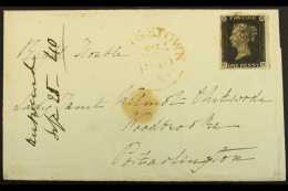 1840 (24 Sept) Cover From Kingstown (Ireland) To Portarlington Bearing 1d Intense Black 'CD' Plate 1b, SG 1, Four... - Unclassified