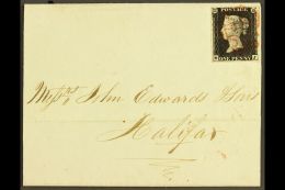 1840 (10 Nov) Entire Wrapper Trimmed At Sides, From Rochdale To Halifax Bearing A Very Beautiful 1d Black 'MJ'... - Unclassified