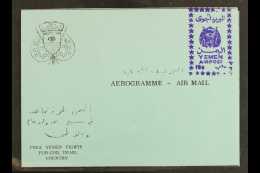 ROYALIST 1966 10b Violet "YEMEN AIRPOST" Handstamp (as SG R130/134) Applied To Complete Blue Aerogramme, Very Fine... - Jemen