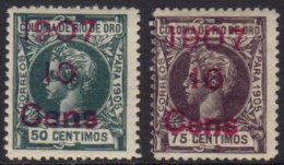 RIO DE ORO 1907 Surcharged 10c On 50c & 10c On 75c, Edifil 35/36, Fresh Mint. (2 Stamps) For More Images,... - Other & Unclassified