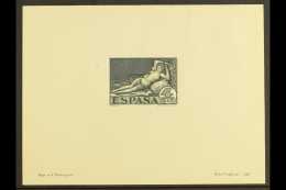 GOYA - HELIO VAUGIRARD PROOF 1948 Helio-Vaugirard Sample Die Proof Of The 1930 4p Grey-black "The Naked Maya" (SG... - Andere & Zonder Classificatie