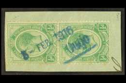 OUTJO FORERUNNER Provisional Postmark On ½d Pair Of South Africa, Putzel No. 1, Fine In Piece. For More... - Zuidwest-Afrika (1923-1990)