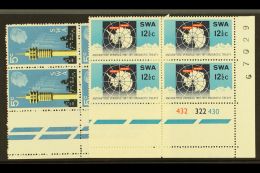 1971 "Interstex" Exhibition & 10th Anniversary Of Antarctic Treaty In Cylinder Blocks Of 4, SG 230/1, Never... - Afrique Du Sud-Ouest (1923-1990)