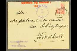 1917 (6 Nov) Cover To The Former Management Of The Defence Troop At Windhuk Bearing 1d Union Tied By Fine "UKAMAS"... - Südwestafrika (1923-1990)