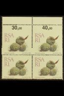 RSA VARIETY 1988-93 R1 Succulent Definitive, Top Marginal Block Of 4 With UPWARD SHIFT Of PERFORATIONS In Margin... - Unclassified